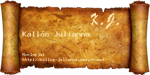 Kallós Julianna névjegykártya